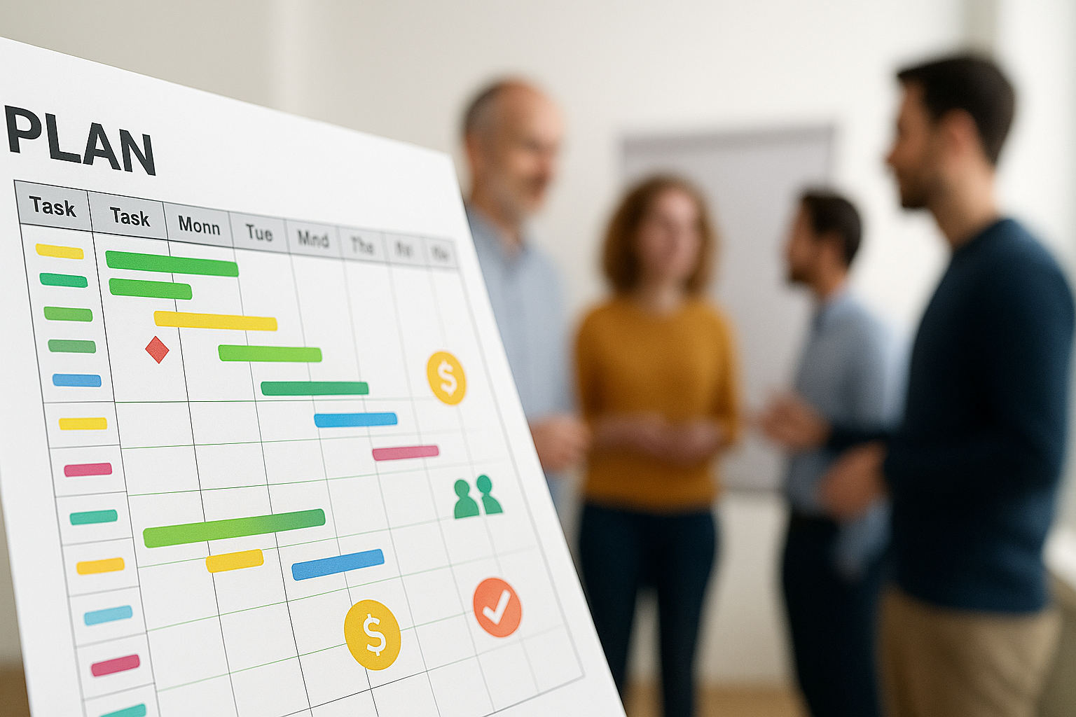 Projektplanung: Zeitplan mit Meilensteinen